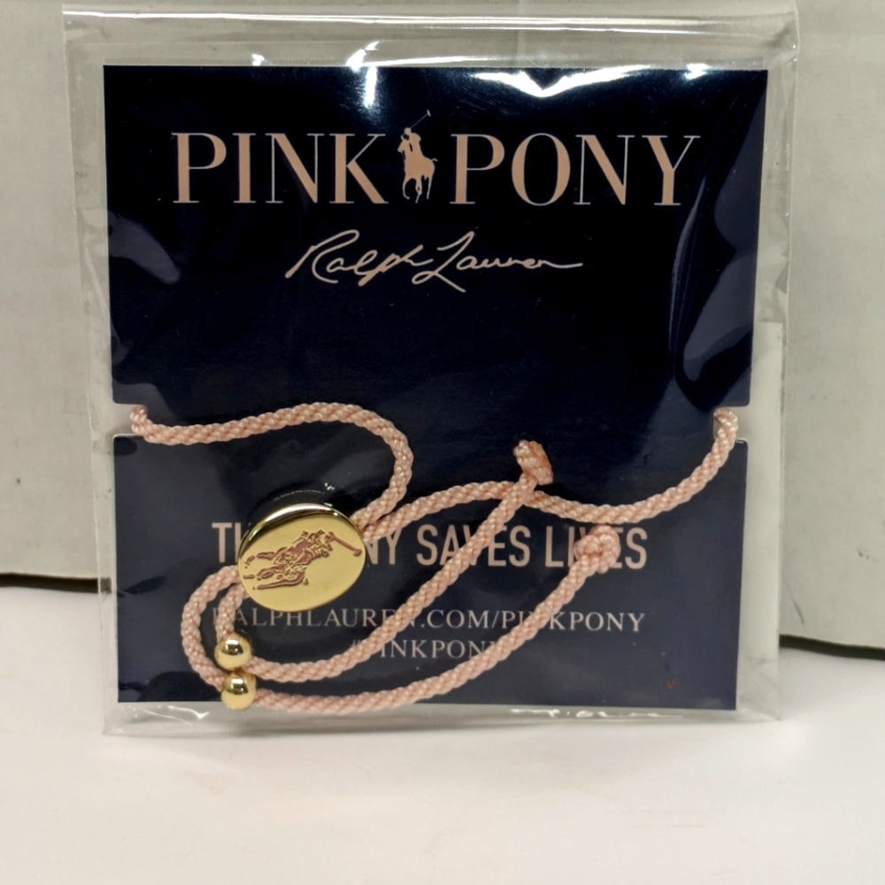 Ralph Lauren Pink Pony Adjustable Bracelet Breast Cancer Awareness